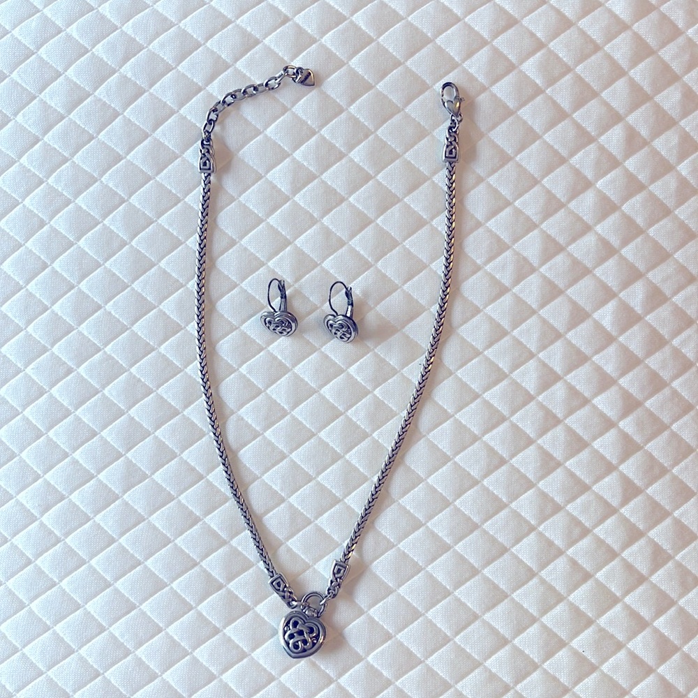 Brighton heart pendant necklace and matching earrings